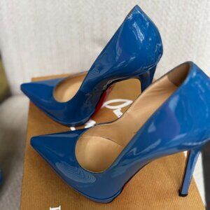 Christian Louboutin Women EU 39 US 8.5 size Blue Shoes Heels Pumps